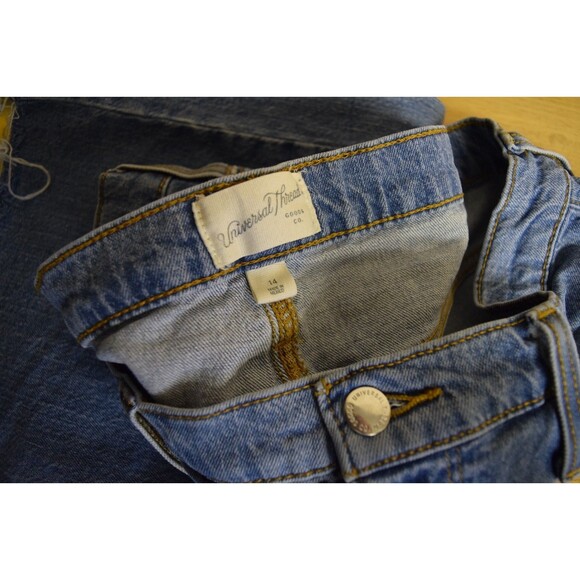 Universal Thread Womens Sz 14 Denim Cotton Skirt Maxi Long Cut Off Stretch EUC - Picture 9 of 10